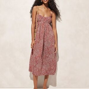 J.CREW Empire-waist midi dress in strawberry swirl print